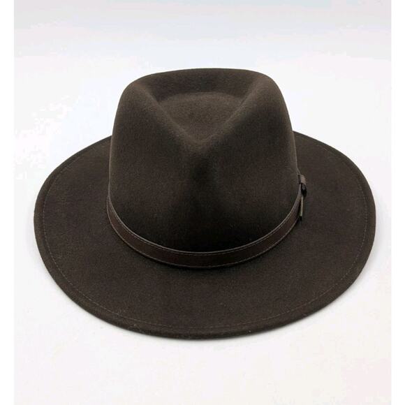 Pendleton Wool Felt Safari Fedora Hat Brown Leather Band Outback Style Medium... - Picture 7 of 12